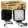 RIGIDON 2 Pezzis 4 Pollici 48W Quadrato Fari Led Con 12V Cablaggio Kit, Bianco Ambra Spot Luci di Lavoro, Faro Lampada, Faretti Fendinebbia Per Auto Fuoristrada Moto Camion 4x4 SUV ATV Barca