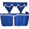Generic Set completo di tende per camion blu con nappe bianche, adatte per DAF VOLVO SCANIA MAN MERCEDES RENAULT