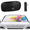 Hiseng Parasole Auto, Ombrello Parasole Auto con Molla Pieghevole, Parasole Auto Parabrezza Interno Contro i Raggi UV, Stampa Compleanno Universale Tendine Parasole Auto (Palloncino)