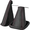 L & P Car Design Cuffia cambio e Freno a mano compatibile con Opel Vectra B 1995-2002 - nero rosso - vera pelle - leva cambio manuale - (A106-9)