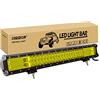 RIGIDON 12V 24V 23 Pollici 58cm 324W Barra Led Fuoristrada, Tripla Fila Barra Luce Led, Faretti Fendinebbia Per Auto Trattore Camion SUV UTE ATV Barca 4x4 Veicoli Offroad, 3000K Giallo Led Light Bar