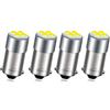 Ruiandsion 4pcs Lampadina LED BA9S Bianco 10-60V 3030 4SMD Chipsets 12V 24V Luce Interni Domo Mappa per Auto Moto Camion