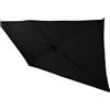 YNJJKA Telo di Ricambio per Ombrellone Rettangolare/Quadrato Copertura 4/6/8 Stecche Baldacchino di Ricambio impermeabile per Terrazzo Esterno(Nero,Rectangle 1.9x1.25m)