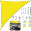 ZFEBHMY Tenda a Vela Triangolare, Vela Ombreggiante Triangolare Impermeabile con Kit di Fissaggio Corda, Tenda da Sole Telo Parasole Ombreggiante per Giardino Patio Piscina-Bright yellow||3x4x5M