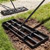 Housolution Rastrillo Nivelatore di Prato 32x10 con Bordo Seghettato & Piatto Liscio, Rastrillo Nivelatore in Acciaio Inossidabile Resistente, Manico Regolabile 72, per Suolo/Terra/Composta/Erba Mo