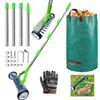 RIRIDAMAI Scarificatore per prato manuale con manico 165 cm, rastrello aeratore con sacco della spazzatura, per pulire prati morti e riparare giardini (Verde)