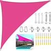 ZFEBHMY Tenda a Vela Triangolare, Vela Ombreggiante Triangolare Impermeabile con Kit di Fissaggio Corda, Tenda da Sole Telo Parasole Ombreggiante per Giardino Patio Piscina-Rose Red||3x4x5M