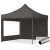 TOOLPORT 3x3m Gazebo Pieghevole con Laterali (finestre panoramiche), Premium Acciaio, Grigio Scuro