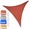 MAJINGC Vela Parasole Triangolare 6x6x6mTelo Ombreggiante Traspirante in HDPE Con Protezione UV Al 95% Per Esterni, Giardino, Patio E Cortile Con Serra in Corda rosso