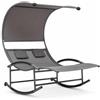 Arreditaly Lettino 2 Posti Dondolo Prendisole Con Parasole Integrato Design Ergonomico In Textilene Traspirante Struttura In Acciaio E Cuscini Ideale Per Giardino Piscina Outdoor 140x200x185 Cm Grigio