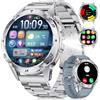CHOOSETIME Smartwatch Uomo, Chiamate Bluetooth, 1,43" AMOLED Display Orologio Fitness e Torcia a LED, 110+ Modalità Sportive, Monitoraggio della Frequenza Cardiaca/Sonno, IP68, Android e iOS, Argento