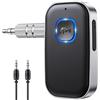 Glangeh Ricevitore Bluetooth 5.3, Bluetooth Auto Aux Cancellazione del Rumore, Autonomia di 16 Ore Sistemi Video per Cruscotto per Auto Altoparlanti/Cuffie Cablate/Chiamate in Vivavoce, Argento