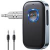 Glangeh Ricevitore Bluetooth 5.3, Bluetooth Auto Aux Cancellazione del Rumore, Autonomia di 16 Ore per Auto Altoparlanti/Stereo Casa/Cuffie Cablate/Chiamate in Vivavoce, Grigio