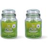 Magic Lights | Candela Profumata in Giara 510g - CITRONELLA - Stoppino in Legno Naturale che scoppietta - Cera Vegetale 75% - Made in Italy (Confezione da 2)