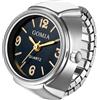 OIDEA Orologio da polso da uomo e donna: elegante quadrante rotondo elastico analogico al quarzo orologio da dito anello elastico facile da leggere anello regolabile orologio San Valentino, compleanno