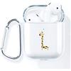 AKABEILA Custodia compatibile con AirPods 2 e 1 silicone trasparente senza fili, custodia carina per ragazze antiurto protezione completa con moschettone