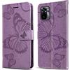DENDICO Cover per Xiaomi Redmi Note 10 4G / Redmi Note 10S, Portafoglio Custodia in PU Pelle per Xiaomi Redmi Note 10 4G / Redmi Note 10S, Antiurto Cover a Libro con Slot per Carte, Viola