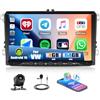 CAMECHO 4+64GB Android 15 Autoradio 9 Pollici Bluetooth per VW Golf 5 6, Polo Passat Seat Touran Skoda Tiguan; Radio con Wi-Fi FM/RDS, Apple CarPlay, Android Auto, 2DIN GPS