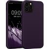 kwmobile Custodia Compatibile con Apple iPhone 12 / iPhone 12 Pro Cover - Back Case Morbida - Protezione in Silicone TPU Effetto Metallizzato bordeaux metallizzato