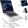SODI 2026 Supporto Laptop 2 In 1 Pieghevole, Per Tablet E iPad, Leggero 210 g, 6 Livelli Regolabili, In Alluminio, Con Dissipazione Del Calore, Per Laptop 10-16 Pollici, Grigio chiaro