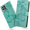 DENDICO Cover per Oppo Realme 8i, Portafoglio Custodia in PU Pelle per Oppo Realme 8i, Antiurto Cover a Libro con Slot per Carte, Verde