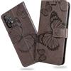 DENDICO Cover per Galaxy A13 4G, Portafoglio Custodia in PU Pelle per Samsung Galaxy A13 4G, Antiurto Cover a Libro con Slot per Carte, Grigio