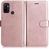 DENDICO Cover per Oppo A53s / Oppo A32 / Oppo A53 2020 / Oppo A33 2020, Premium Portafoglio PU Custodia in PU Pelle, Flip Libro TPU Bumper Caso per Oppo A53s / Oppo A32, Rosa