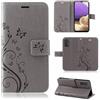 betterfon Samsung Galaxy A32 5G Custodia - Custodia per Samsung A32 5G (non per A32 4G) Custodia a portafoglio con funzione di supporto, scomparti per carte di credito, per Galaxy A32 5G, fiore grigio
