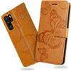DENDICO Cover per Huawei P30 PRO, Portafoglio Custodia in PU Pelle per Huawei P30 PRO, Antiurto Cover a Libro con Slot per Carte, Giallo