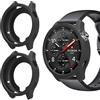 GIOPUEY Cover Compatibile con Xiaomi Watch S5, [2 Pezzi] Morbido TPU Silicone Case Protettiva, Ultra-Sottile Custodia - Black