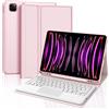 FOGARI Custodia Tastiera per iPad Pro 12.9 6/5/4/3 generazione, cover con tastiera per iPad Pro 12.9 2022/2021/2020/2018 Tastiera con Touchpad & 7 Colori Retroilluminata, QWERTY Italiano, Rosa