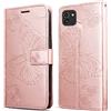 DENDICO Cover per Galaxy A03, Portafoglio Custodia in PU Pelle per Samsung Galaxy A03, Antiurto Cover a Libro con Slot per Carte, Oro Rosa