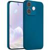 LEHEHE Custodia Silicone per OPPO A5 Pro 4G / 5G, Cover Soft Touch Tinta Unita Guscio Sottile Antiurto Bumper Antigraffio con Protezione Fotocamera-Blu scuro