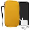 kwmobile Custodia in Neoprene con Zip per Smartphone M - 5,5 - Astuccio Portacellulare a Sacchetto con Cerniera - Borsa in miele