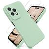 YiKaDa - Cover per Honor 200 Lite, con [2 Pack] Pellicola Protettiva in Vetro Temperato, Custodia Liquid Silicone Leggero - Menta Verde