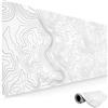 Niviy Tappetino Mouse XXL,800x350mm Tappetino per Mouse Bianco, Tappetino da Scrivania con Bordi a Doppia Cucitura,Mousepad lavabile per Ufficio,PC,Mouse e Tastiera,(Topografico, Bianco)