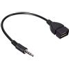 CABLEPELADO cavo adattatore da USB femmina a Jack 3,5 mm, Aux Maschio, 0,20 metri, nero, cablepelado®