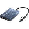 ACASIS DisplayLink Adattatore USB C a Doppio HDMI 4K@60Hz con Ricarica 100W PD, Docking Station per Mac M1/M2/M3/M4/MacBook Neo, Hub con 3x USB-A, per Mac/Windows (DS0602)