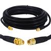 Boobrie SMA Maschio Femmina 5M Cavo RG58U 50 ohm Prolunga SMA Maschio a Femmina Cavo SuperFlex RG58U Bassa Perdita per 3G 4G LTE Antenna WiFi Router LAN Wireless Fotocamera Traccia
