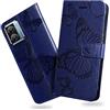 DENDICO Cover per Oppo A57S 4G/ Oppo A77 5G / Oppo A57 4G, Portafoglio Custodia in PU Pelle per Oppo A57S 4G/ Oppo A77 5G / Oppo A57 4G, Antiurto Cover a Libro con Slot per Carte, Blu