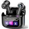 QXUFV Cuffie Bluetooth, Auricolari Bluetooth 5.4 Stereo HiFi, ANC/ENC Cancellazione Rumore Cuffie Wireless, 48 Ore Cuffiette Touch Screen con Equalizzatore, In Ear Cuffie Senza Fili IP7 Impermeabile, Nero