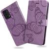 DENDICO Cover per Oppo Reno 6 PRO 5G, Portafoglio Custodia in PU Pelle per Oppo Reno 6 PRO 5G, Antiurto Cover a Libro con Slot per Carte, Viola
