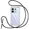 Vauki Cover con Cordino per Xiaomi Redmi Note 13 Pro 5G/Poco X6 5G,Custodia con Laccio Collana Tracolla Trasparente Silicone TPU+PC Bumper Back Antigraffio Proteggere Case Corda,Nero