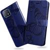 DENDICO Cover per Oppo A73 5G / Oppo A72 5G / Oppo A92S / Oppo Reno 4Z, Portafoglio Custodia in PU Pelle per Oppo A73 5G / Oppo A72 5G, Antiurto Cover a Libro con Slot per Carte, Blu