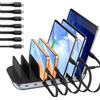 SooPii Stazione di ricarica USB C a 7 porte Premium da 140W, nero | ciascuna con ricarica rapida PD da 20W per telefono e tablet, 7 cavi misti inclusi