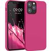 kwmobile Cover per Apple iPhone 12 / iPhone 12 Pro Custodia - Back Case per Smartphone in Silicone TPU - Protezione Gommata - rosa lampone