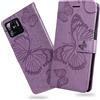 DENDICO Cover per Xiaomi Redmi 10C, Portafoglio Custodia in PU Pelle per Xiaomi Redmi 10C, Antiurto Cover a Libro con Slot per Carte, Viola
