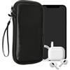 kwmobile Custodia in Neoprene con Zip per Smartphone XL - 6,7/6,8 - Astuccio Portacellulare a Sacchetto con Cerniera - Borsa in nero metallizzato