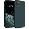 kwmobile Custodia Compatibile con Apple iPhone 12 / iPhone 12 Pro Cover - Back Case Morbida - Protezione in Silicone TPU Effetto Metallizzato petrolio metallizzato