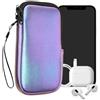kwmobile Custodia in Neoprene con Zip per Smartphone XL - 6,7/6,8 - Astuccio Portacellulare a Sacchetto con Cerniera - Borsa in lavanda metallizzato